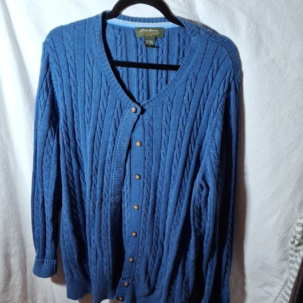 Eddie Bauer Blue Button-Up Cardigan (Can181)